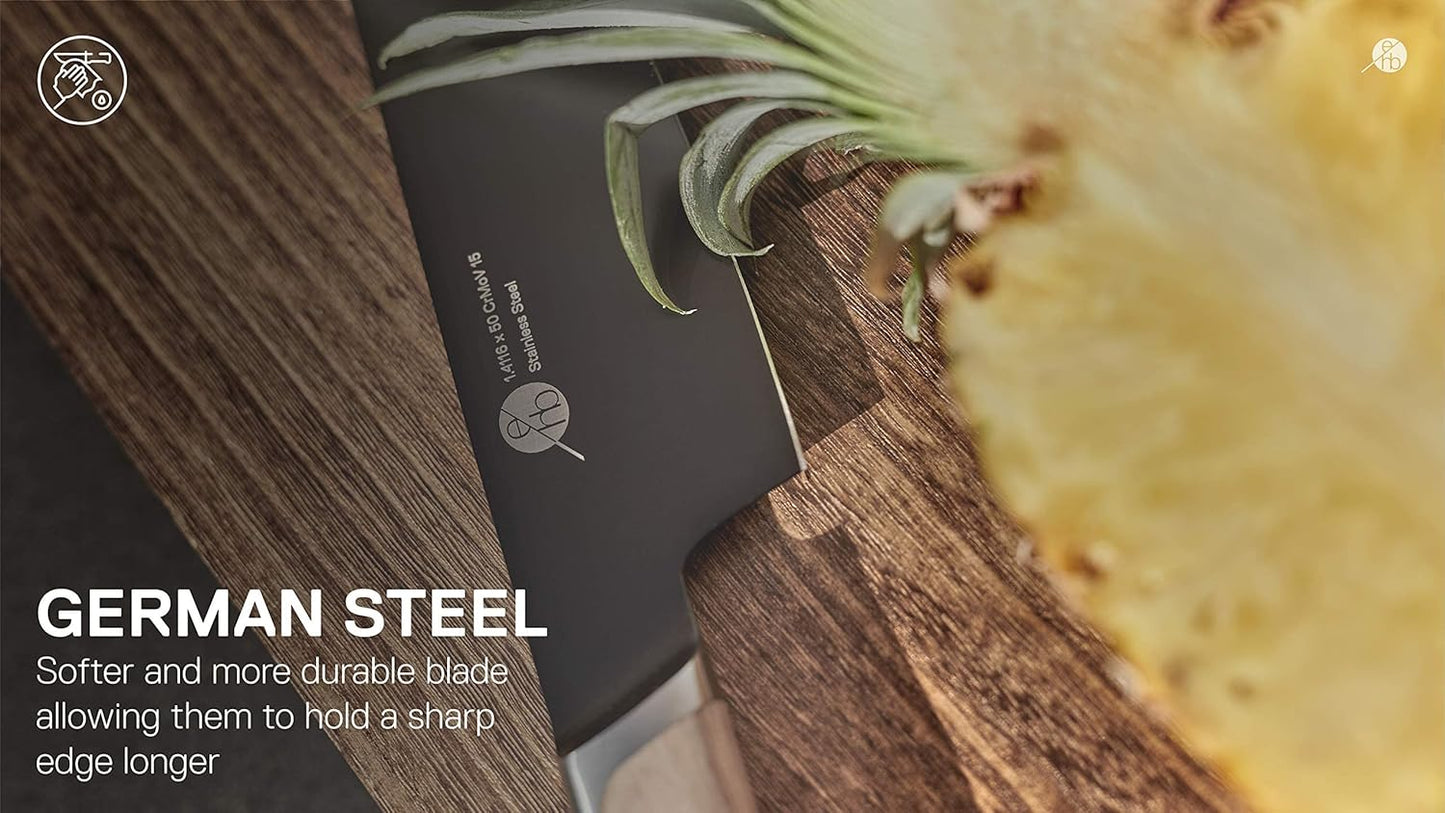 Everdure German Steel Professional Bread Knife, 10.55 Inch Serrated Edge Blade, Titanium Coated Blade with Pakka Wood Handle, Perfect Kitchen Knife for Slicing Bread Loaves, Bagels, Cake, and More