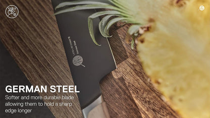 Everdure German Steel Professional Bread Knife, 10.55 Inch Serrated Edge Blade, Titanium Coated Blade with Pakka Wood Handle, Perfect Kitchen Knife for Slicing Bread Loaves, Bagels, Cake, and More