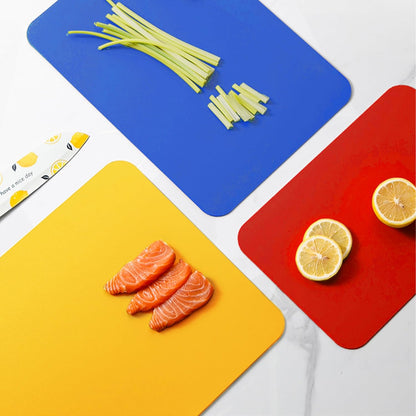 WK Flexible Plastic Cutting Boards Mats for Kitchen, Flexible Non Slip Cutting Mat, Thin Cutting Sheets, BPA Free, Dishwasher Safe, Multi Sizes