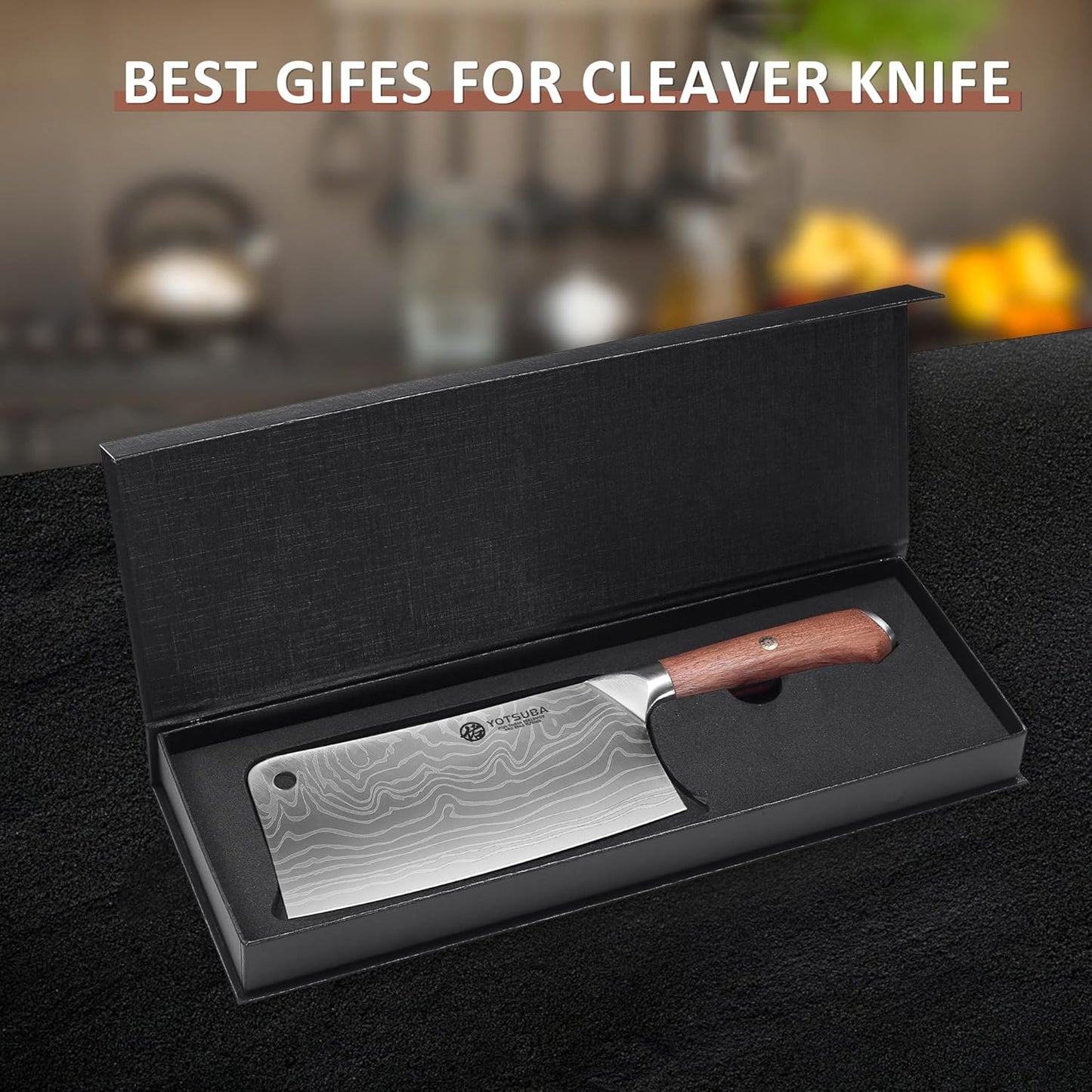 YOTSUBA Carving Knife and Fork Set, Meat Cutting Knife, Razor-Sharp German Stainless Steel Knives Fork Set with Ergonomic Wood Handle, Slicing Knives for Meats, BBQ & Vegetables