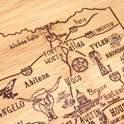 Totally Bamboo A Slice of Life New Jersey State Serving and Cutting Board, 11" x 8.75" - Colors B