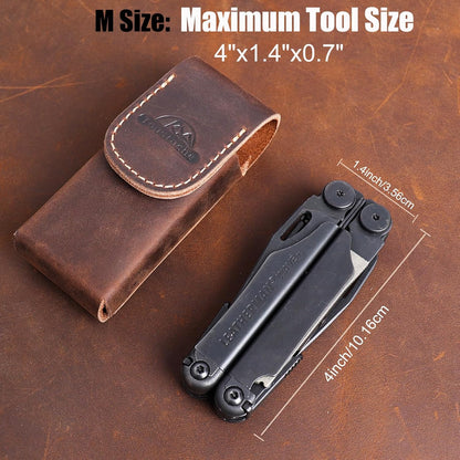 Topstache Leather Multitool Sheath - Multitool Holster for Belt - Belt Loop Multitool Pouch - Magnetic Closure Tool Pouch Case,