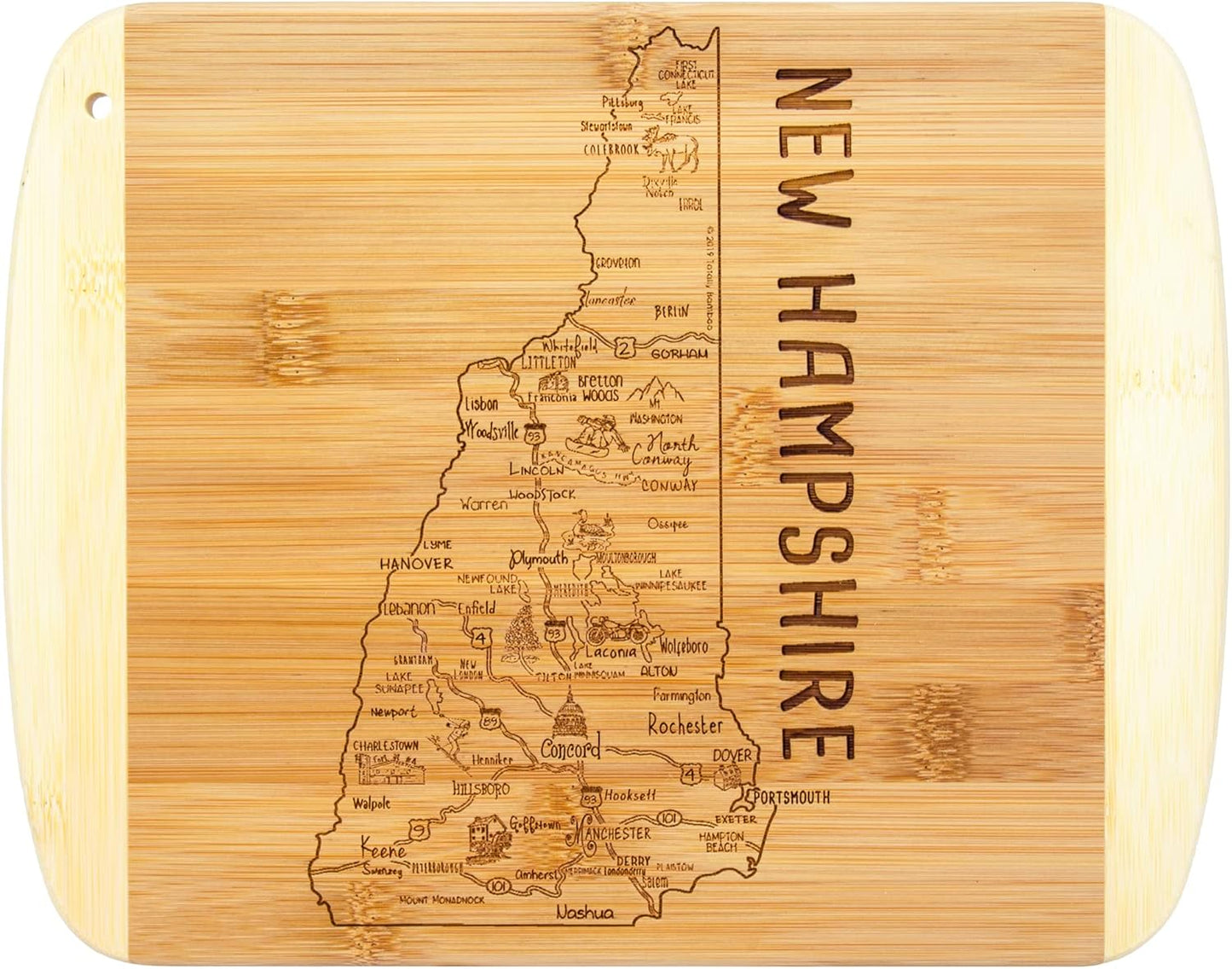 Totally Bamboo A Slice of Life New Jersey State Serving and Cutting Board, 11" x 8.75" - Colors A