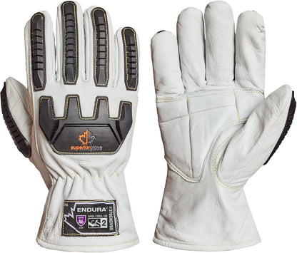 Superior Glove Endura Goatskin Leather Work Gloves Arc Flash Cut Resistant Safety Hand Protection