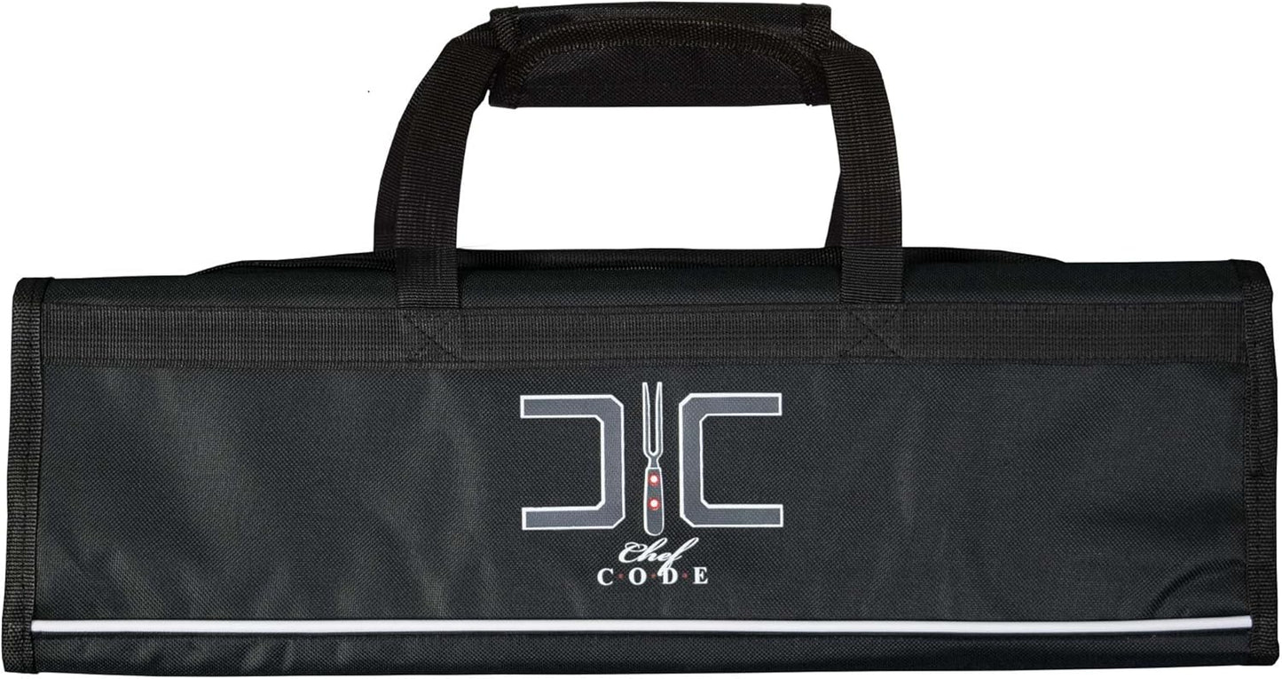 Chef Code Chef Knife Bag, 8 Knife Roll Bag with Accessory Mesh Pockets