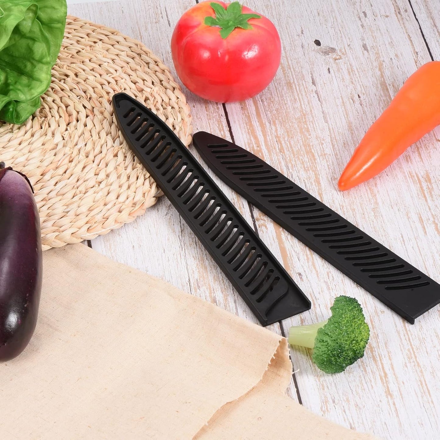 PATIKIL PP Safety Knife Cover Sleeves for 8" Carving Knife, 5 Pack Knives Edge Guard Blade Protector Universal Knife Sheath for Kitchen, Black