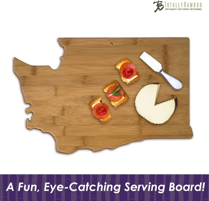 Totally Bamboo Oklahoma State Shaped Bamboo Serving and Cutting Board