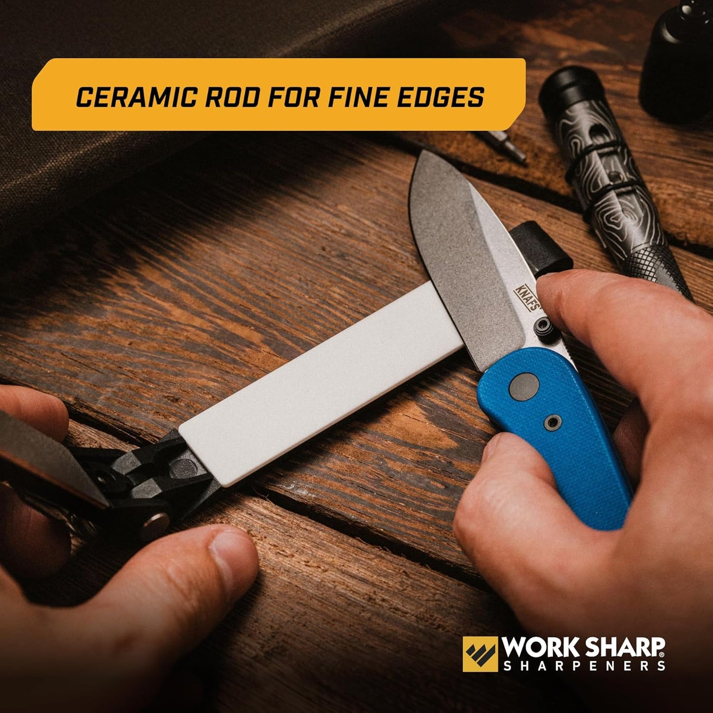 Work Sharp Folding Field Sharpener for Knives and Tools - Compact Portable Knife Edge Maintenance Gear For Tradesmen Craftsmen & Outdoor Professionals