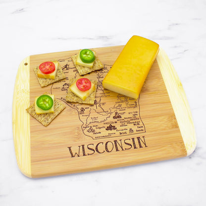 Totally Bamboo A Slice of Life New Jersey State Serving and Cutting Board, 11" x 8.75" - Colors B