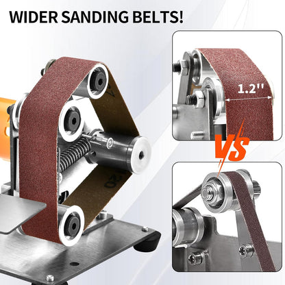 Mini Electric Belt-Sander Knife-Sharpener Sanding Machine - Small Bench Grinder Kit 7 Speed Adjustable Power Polisher DIY Polishing Grinding Tool For Knife Making, Wood Metal Working, Handcraft