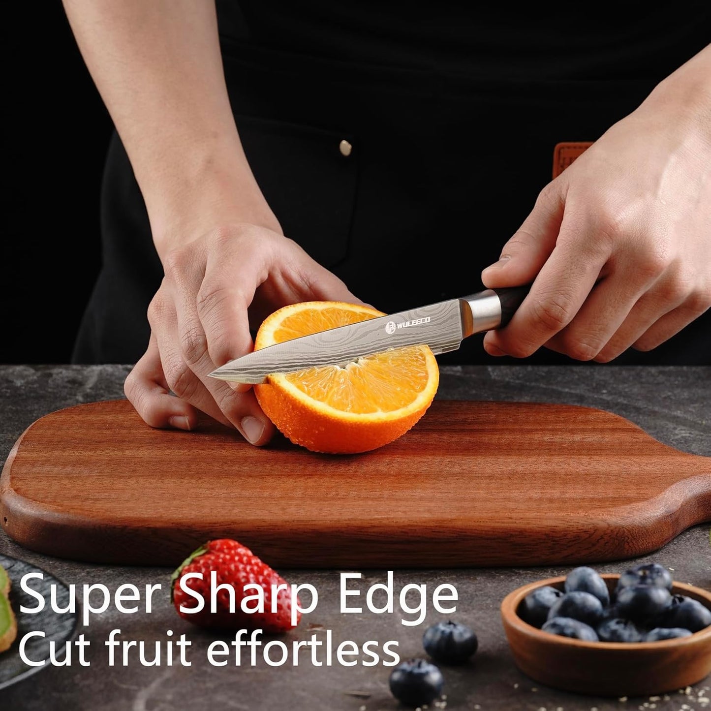 Utility Knife, 5 Inch Chef Knife, Ultra Sharp Kitchen Knife with High Carbon Stainless Steel Blade, Multipurpose Kitchen Knife with Ergonomic Pakkawood Handle and Gift Box