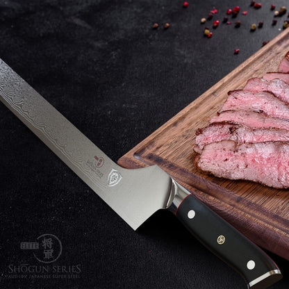 Dalstrong Slicing Carving Knife 12 inch + Boning Knife 6 inch - Shogun Series ELITE - Japanese AUS-10V Super Steel - G10 Handle - Fillet Kitchen Cooking Knife - Sheaths Inlcuded