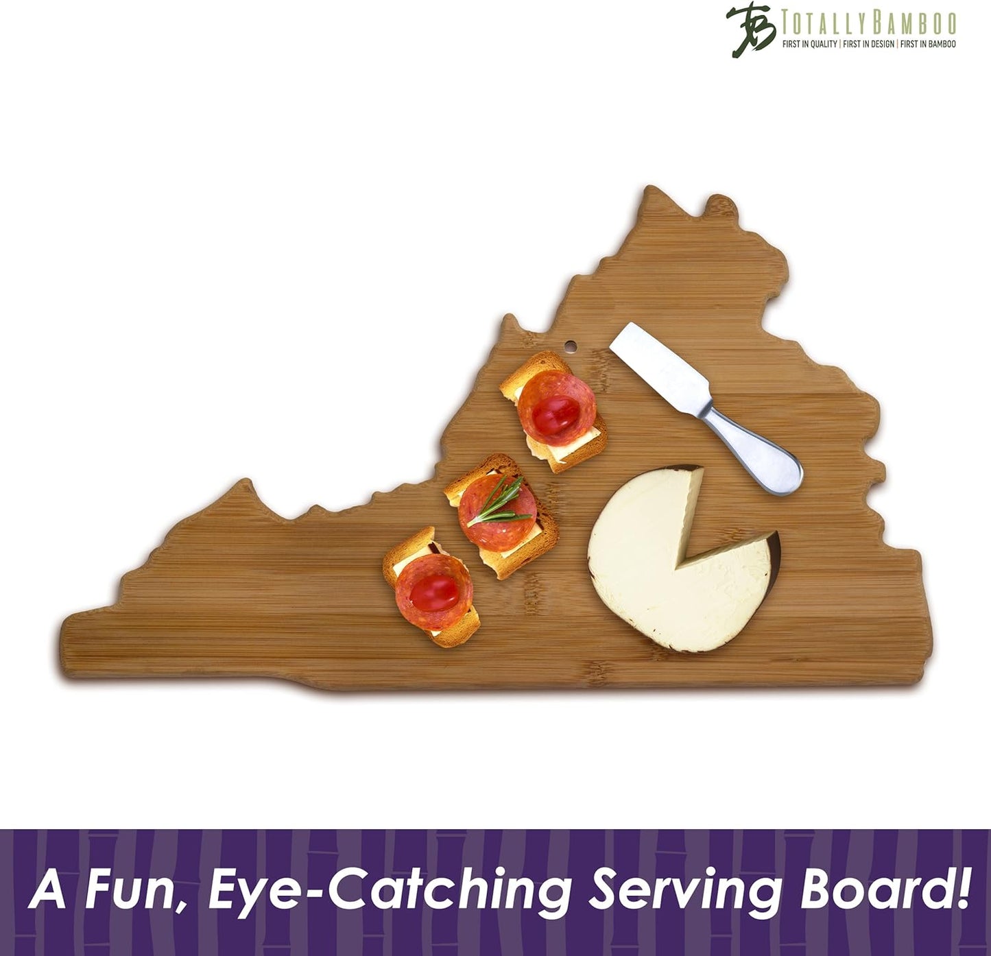 Totally Bamboo Oklahoma State Shaped Bamboo Serving and Cutting Board