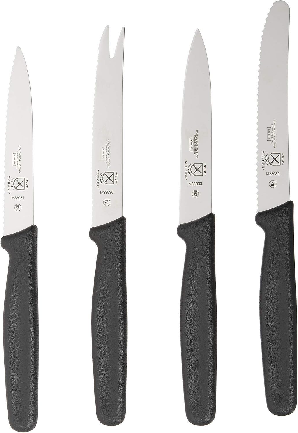 Mercer Culinary Bar Knife,Black, 4” Plain Edge, Pointed Tip