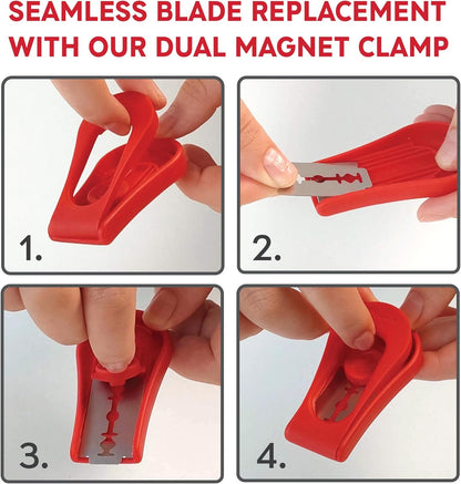 KneadAce Upgraded Extractable & Magnetic Bread Lame Dough Scoring Tool - Professional Sourdough scoring tool for Sourdough Bread baking & Bread Making Tools - Scoring Patterns booklet & 5 Razor Blades
