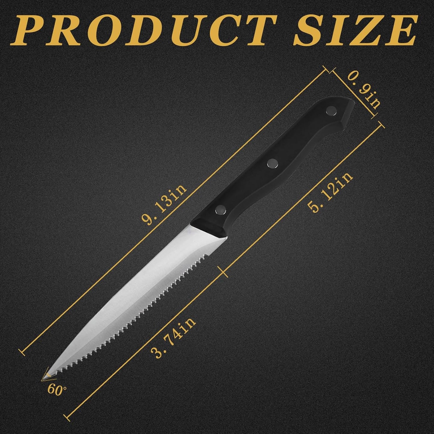 Ninsula Steak Knives Set, Premium Stainless Steel Steak Knives Set of 4, Lightweight & Durable Steak Knife, Professional Kitchen Knife Dishwasher Safe
