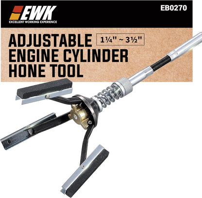 EWK 2" to 7" 3 Stones Engine Cylinder Hone Tool Adjustable Cylinder Deglazer Piston Honer 220 Grit