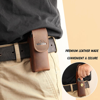Topstache Leather Multitool Sheath - Multitool Holster for Belt - Belt Loop Multitool Pouch - Magnetic Closure Tool Pouch Case,