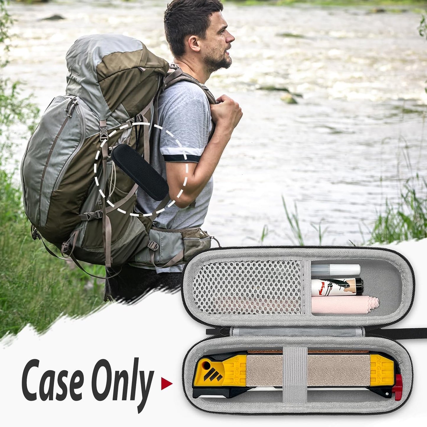 ICIMBI Hard Travel Carrying Case for Work Sharp Guided Field Sharpener Black