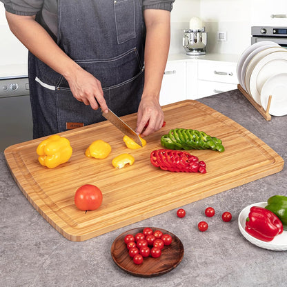 GAOMON 20 x 15 In Extra Large Acacia Wood Cutting Board, 1.5" Thick Kitchen Cutting Boards with Handle & Juice Groove, Butcher Block, Wooden Carving Board for Meat and Chopping Vegetables
