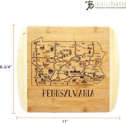 Totally Bamboo A Slice of Life New Jersey State Serving and Cutting Board, 11" x 8.75" - Colors B