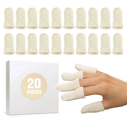 MIG4U 5 Pcs Cotton Finger Cots, Reusable Finger Protectors for Cuts Wounds, Arthritis, Eczema, Bruises, Calluses, Cracking Thumbs Healing, Fingernail Caps/Stall/Cushion/Cover (Not 5 Pairs)