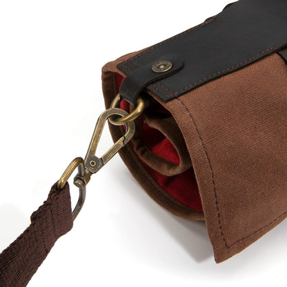Dickies Chef Knife Roll Bag Portable Organizer and Cutlery Storage Roll, Waxed Canvas and Leather, Medium