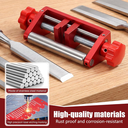 Precision Chisel Sharpening Jig & Guide, with Angle Fixture & Gauge (10-45) Sharpener for Wood Chisels and Plane Blades up to 2.8" Width