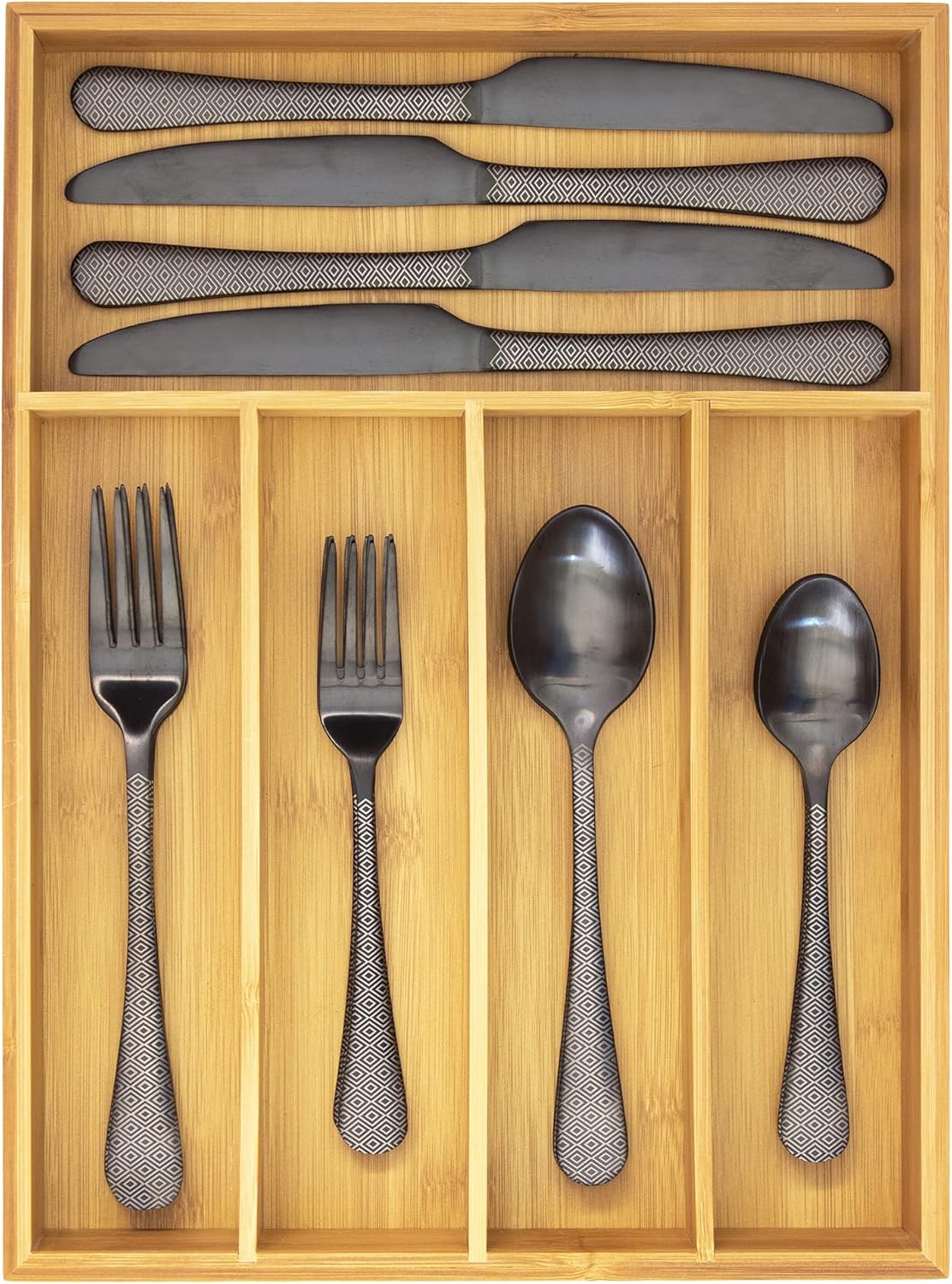 Totally Bamboo Flatware and Utensil Drawer Organizer
