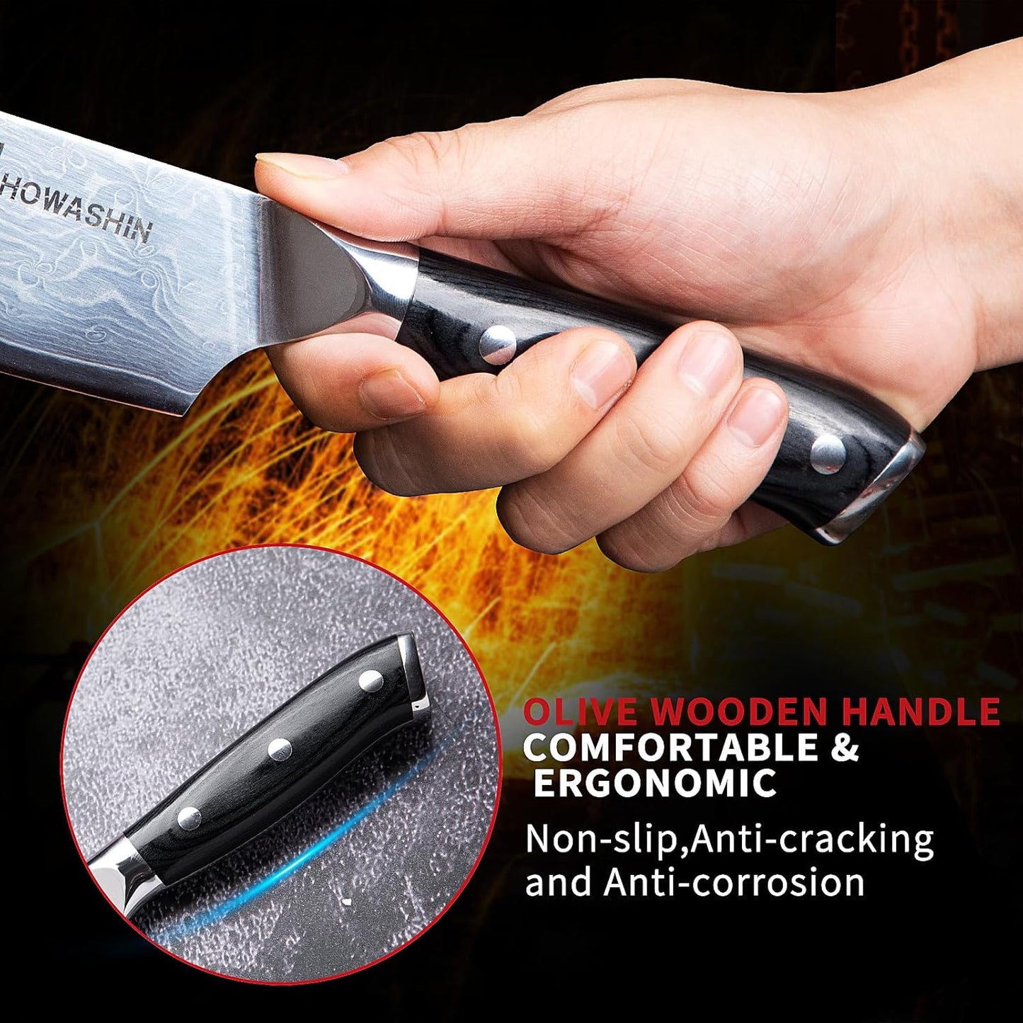 Chef Knife 5 Inch & Kitchen Knife Set Professional, German High-Carbon Stainless Steel,Razor Sharp, Ergonomic Handle,Utility Knife with Christmas Gift Box
