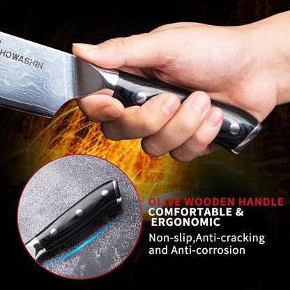 Chef Knife 5 Inch & Kitchen Knife Set Professional, German High-Carbon Stainless Steel,Razor Sharp, Ergonomic Handle,Utility Knife with Christmas Gift Box