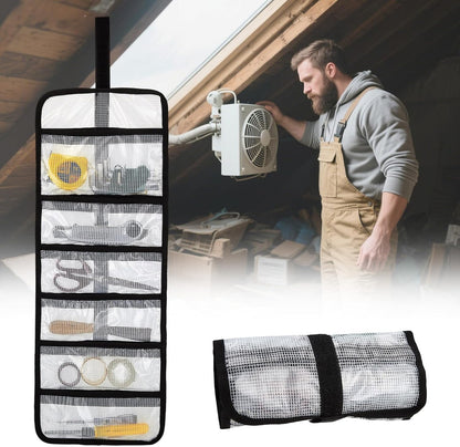 Large Tool Roll Bag, 6-Pocket Expanded Organizer for Longer Tools & Gear | 35.4"x12.2" with 13.5" Pockets, Waterproof PVC- 4 Pack