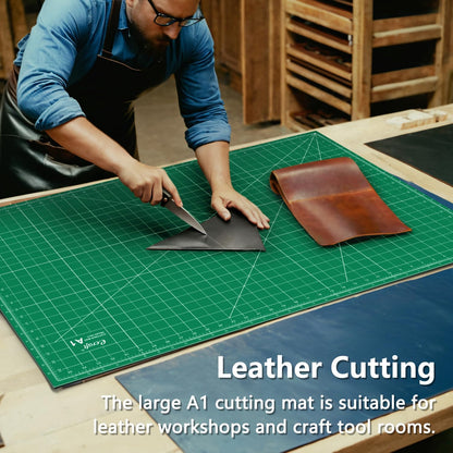 Ecraft Self Healing Cutting Mat 18x12 Inch A3, 5-Ply Double Sided Rotary Cutting Board with Grid, Grey/Black for Sewing, Quilting, Fabric & Craft Projects