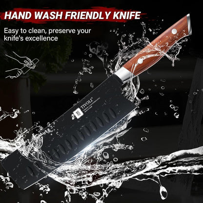 TIVOLI Chef Knife Set, Professional 5PC Knife Set, German High Carbon Stainless Steel Ultra Sharp Kitchen Knives with Full Tang Ergonomic Wood Handle for for Cooking - Gifts for Men and Women