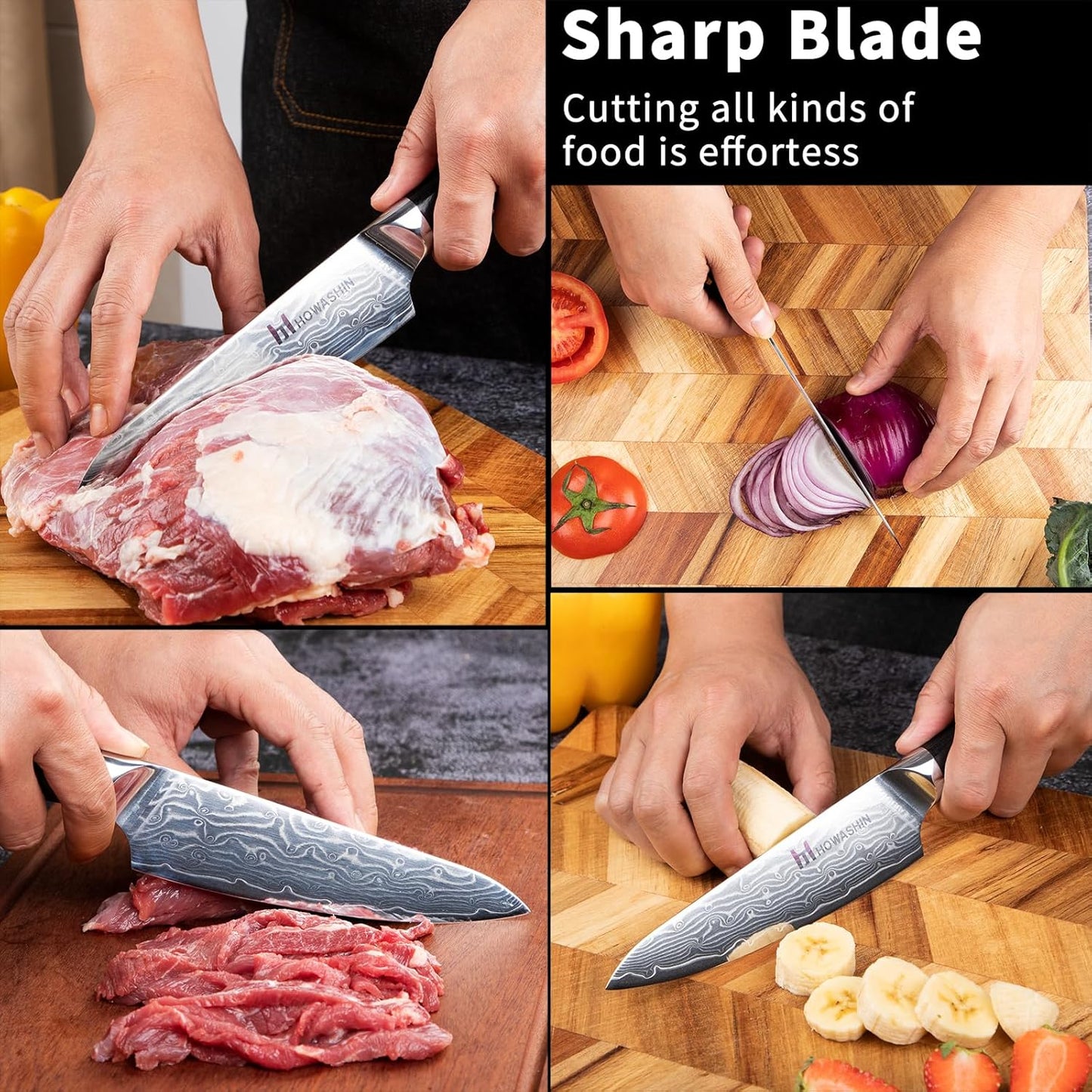 Chef Knife 5 Inch & Kitchen Knife Set Professional, German High-Carbon Stainless Steel,Razor Sharp, Ergonomic Handle,Utility Knife with Christmas Gift Box