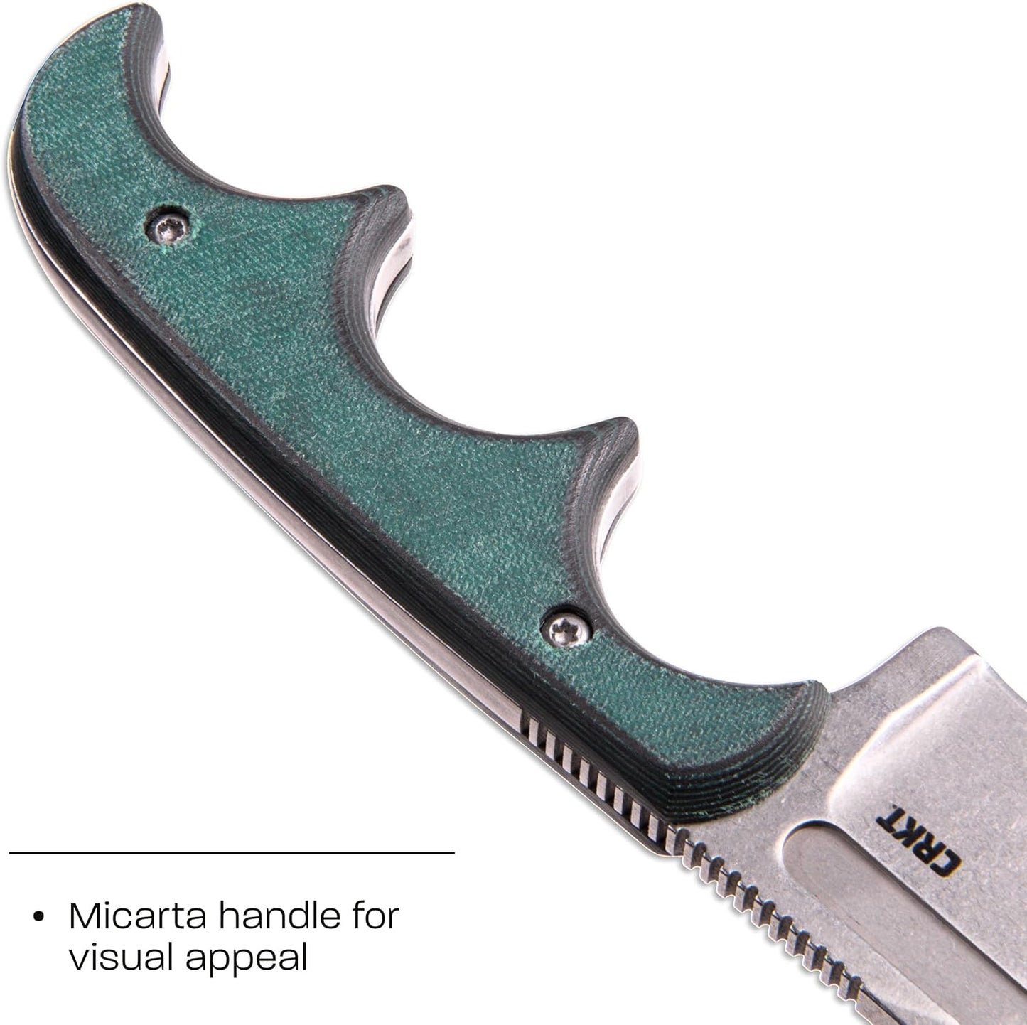 CRKT Minimalist Bowie Outdoor Survival Fixed Blade Knife with Sheath: Stainless Steel Plain Edge Blade, Micarta Handle, 2387