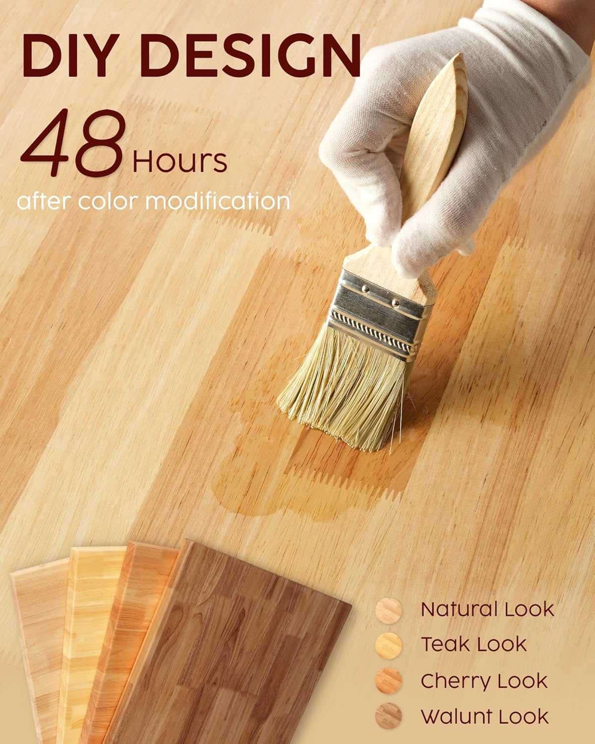 Hevea Butcher Block Countertop, 25"×24"×1.5" Solid Wood Butcher Block, Unfinished Wood Table Top DIY Cut for Kitchen Island, Cutting Board, Washer Dryer Countertop, Living and Dining Room Table 2ft