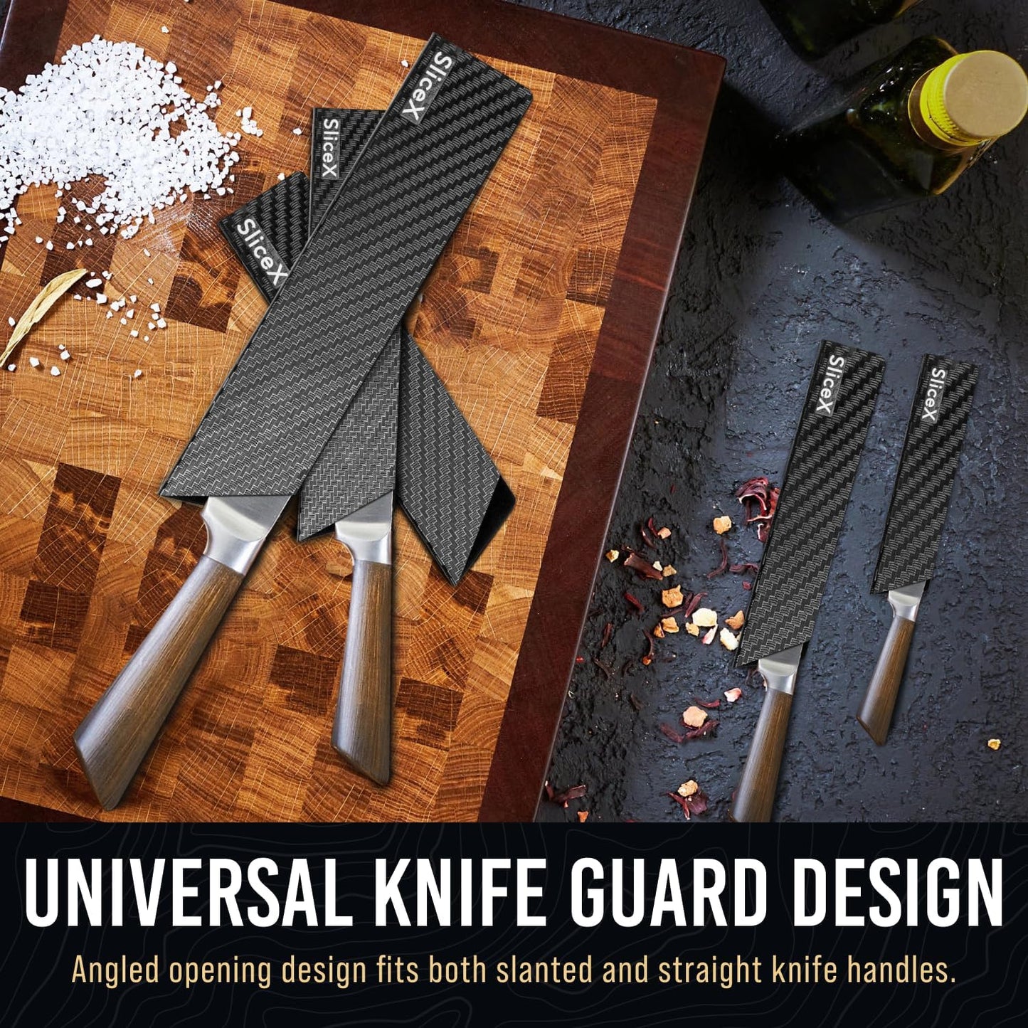 Knife Sheaths for Kitchen Knives 8"-12" Universal Knife Edge Guards Set | Cover with Extra Strength | BPA-Free Guards | Non-toxic and Food Safe (2 Pcs)