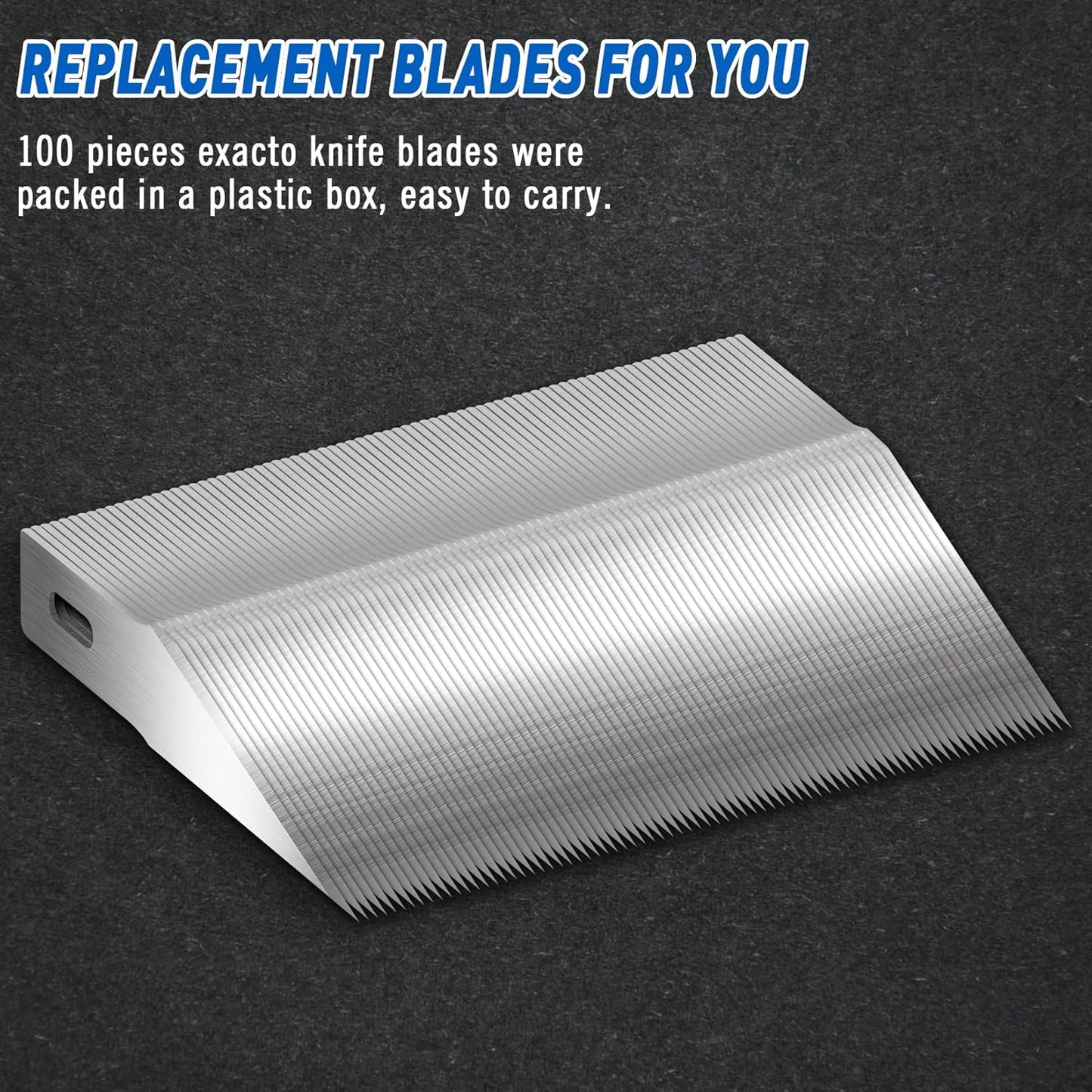 DIYSELF 100 PCS Exacto Knife Blades, SK5 Carbon Steel #11 Exacto Blades Refill Craft Art Knife Replacement Blade with Storage Case for Craft, Hobby, Scrapbooking, Stencil