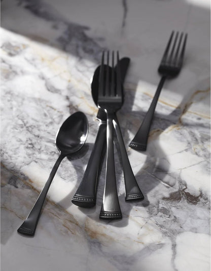 Lenox Silverware Set, Portola 12-Piece Steak Knife Flatware Set, Service For 12, Made Of 18/10 Stainless Steel, Dishwasher Safe, Home And Kitchen Utensils, Knives, Cutlery (Silver, 12 Piece)