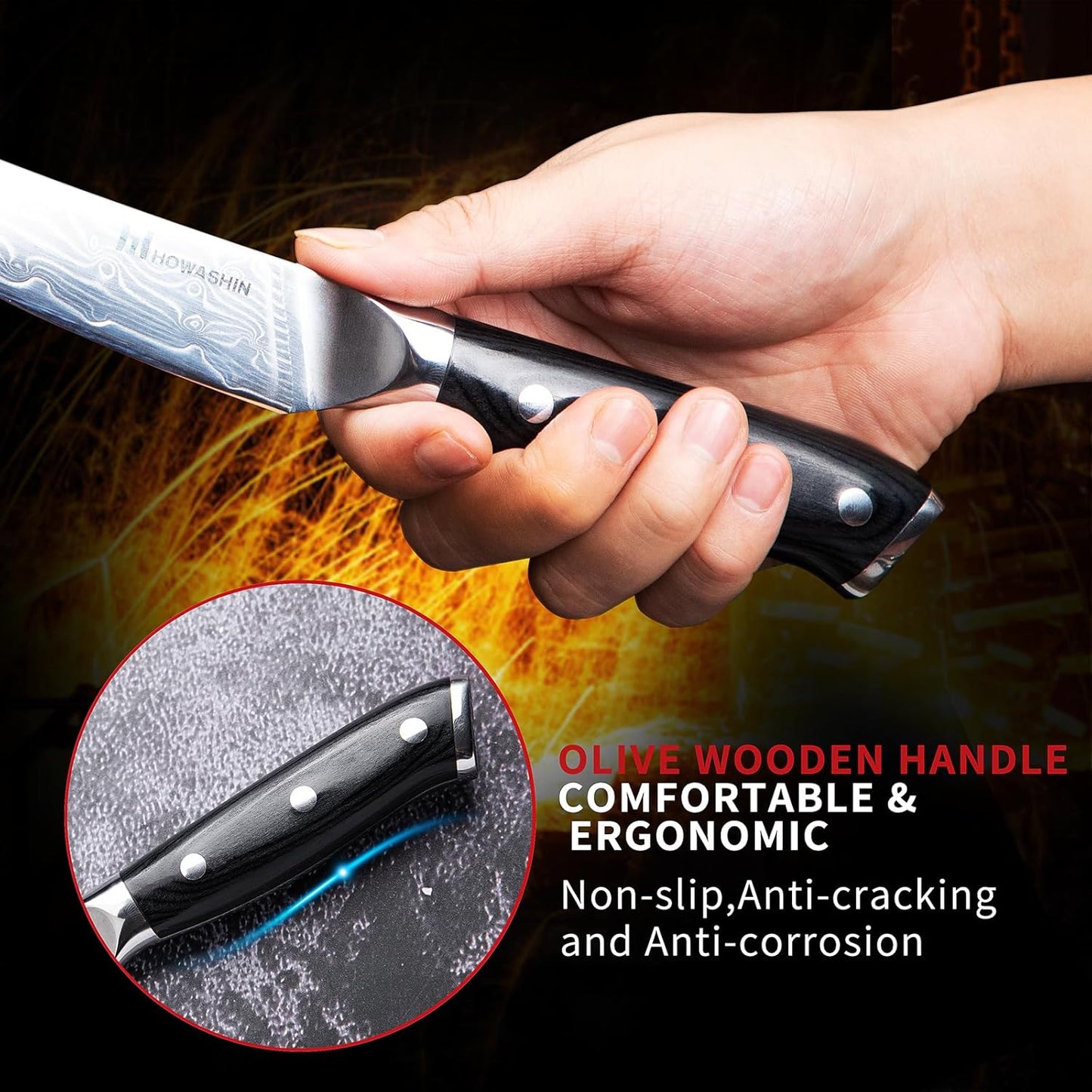 Chef Knife 5 Inch & Kitchen Knife Set Professional, German High-Carbon Stainless Steel,Razor Sharp, Ergonomic Handle,Utility Knife with Christmas Gift Box