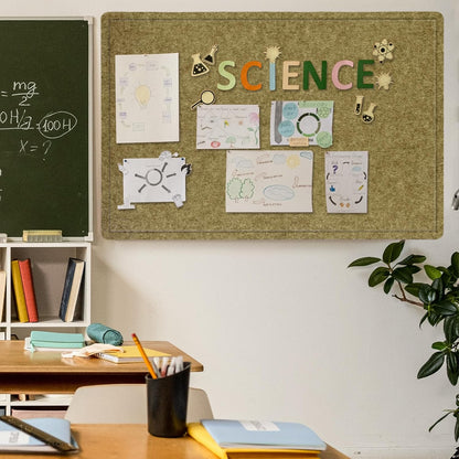 Lightomorrow Bulletin Board, 36 x 24 inches Felt Board - Decorative Pin Board, Cork Board Alternative for Wall, 3' x 2' Foldable Self-Adhesive Vision Board Prayer Board with 20 Pushpins - Black
