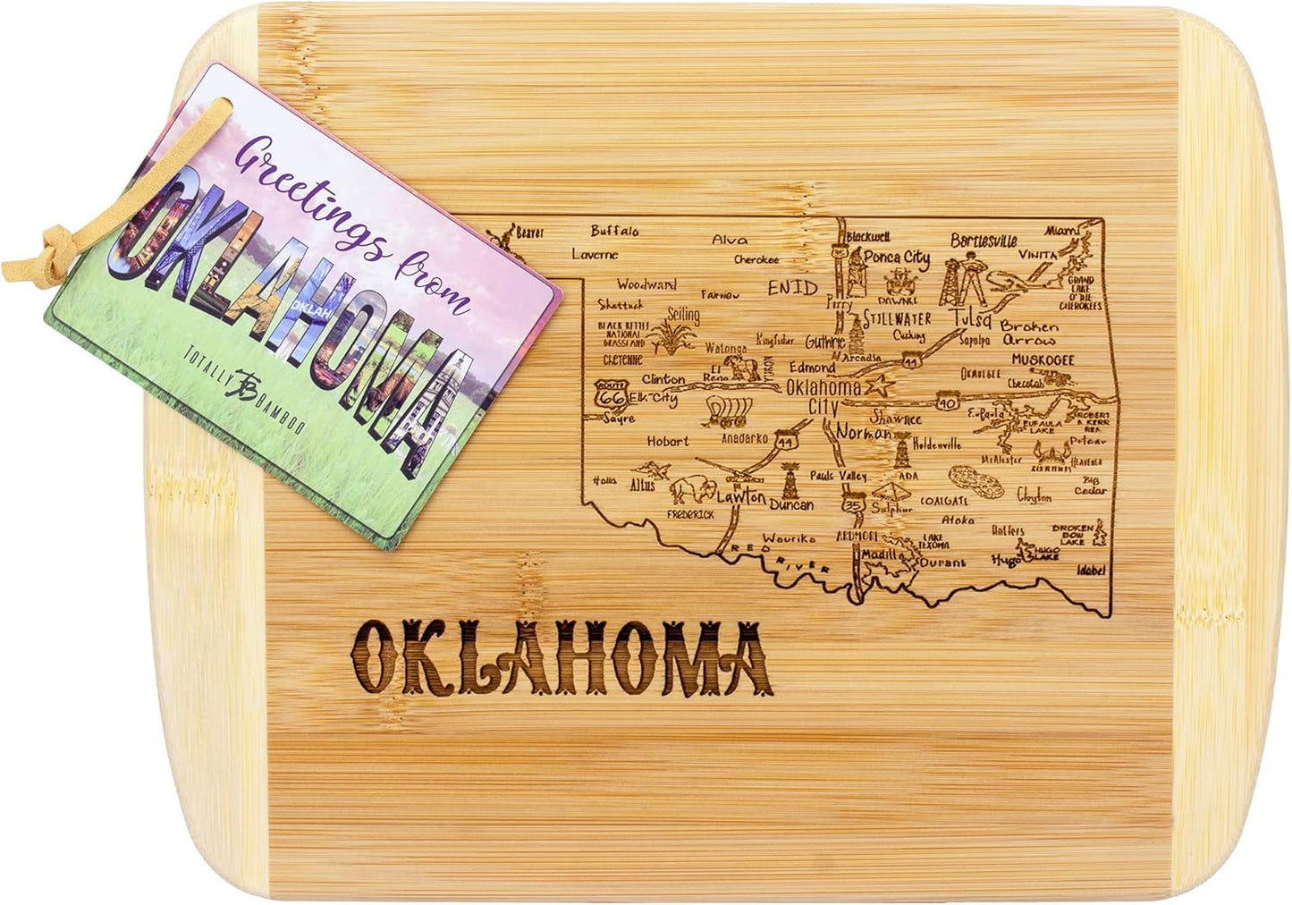 Totally Bamboo A Slice of Life New Jersey State Serving and Cutting Board, 11" x 8.75" - Colors B