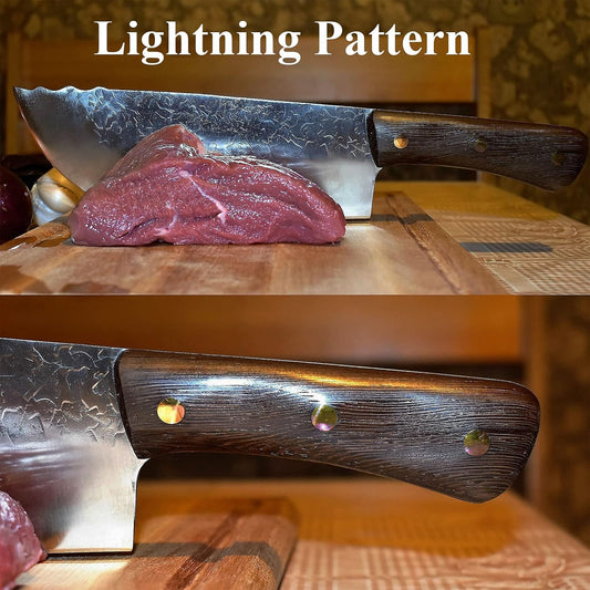 DRAGON RIOT Chef Butcher Knife Set for Meat Cutting with Roll Bag, 12 PCS Japanese Forged Chef Knives Set for Men and Women Gift for Men