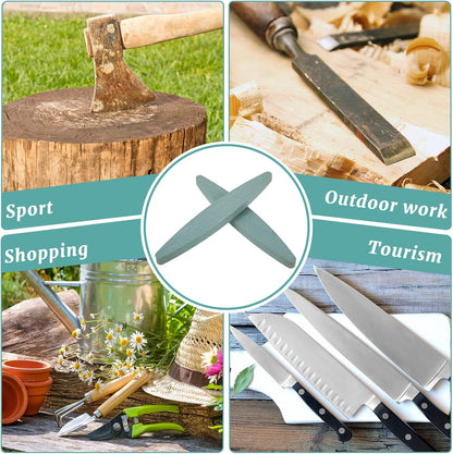 2 Pieces Garden Sharpening Stone for Garden Diamond Coated Sharpener Stone Tool, 9 x 1.47 Inches