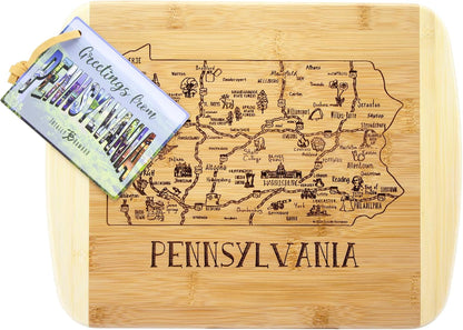 Totally Bamboo A Slice of Life New Jersey State Serving and Cutting Board, 11" x 8.75" - Colors B