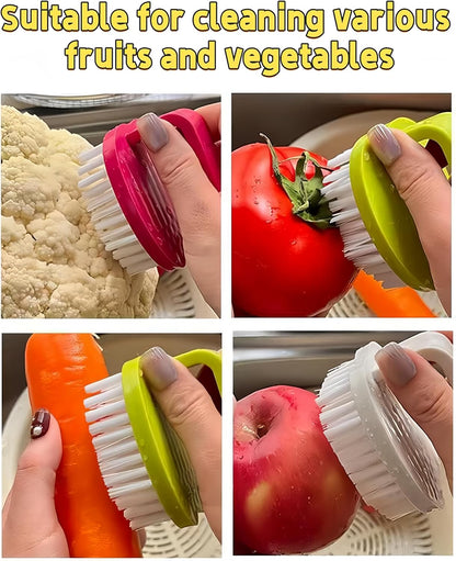 Vegetable Scrubber Brush- 2 Pack Fruit and Vegetable Brushes,Vegetable Brush Scrubber for Food,Veggie Wash Brush with Stiff Bristles Vegetable Cleaner Brush for Fruits,Potatoes,Carrots & More