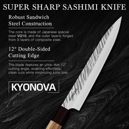 7 Inch Santoku Knife, 9-Layer VG10 High Carbon Steel Multipurpose Japanese Kitchen Knife, Sharp Steak Knife & Brisket Knife with Rosewood Handle for cutting meat for Home & Restaurant