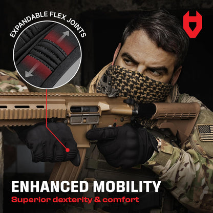 NoCry Tactical Gloves for Men with Flexible Knuckle Guards – Durable Design with Reinforced Palms and Stitching – Perfect Combat Gear with Touchscreen Compatible Fingers