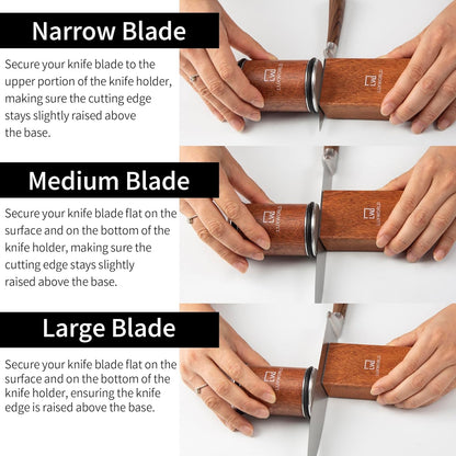Rolling Knife Sharpener Kit | Diamond & Ceramic Disc Knife Sharpening System with Magnetic 15° & 20° Angle Guide | Manual Sharpener for Kitchen, Chef, Pocket & Japanese Knives | Gift Ready